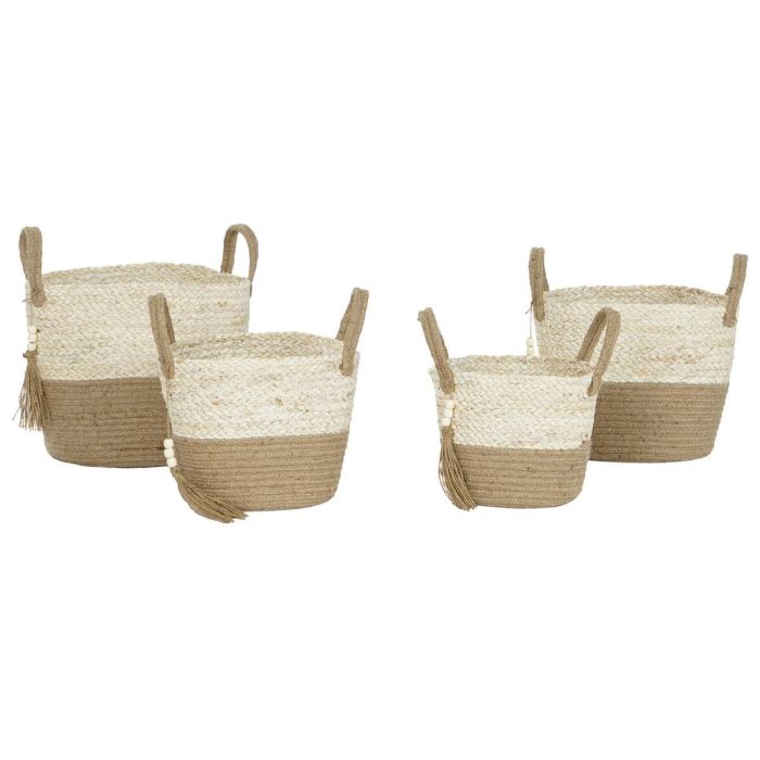 Juego de Cestas Home ESPRIT Natural Marrón claro Yute Fibra de maíz Moderno 40 x 40 x 41 cm 0 Juego de Cestas Home ESPRIT Natural Marrón claro Yute Fibra de maíz Moderno 40 x 40 x 41 cm 0