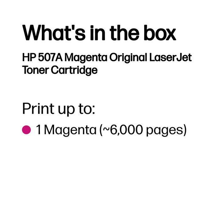 HP 507A Magenta Original LaserJet Toner Cartridge para Impresoras HP 2 HP 507A Magenta Original LaserJet Toner Cartridge para Impresoras HP 2