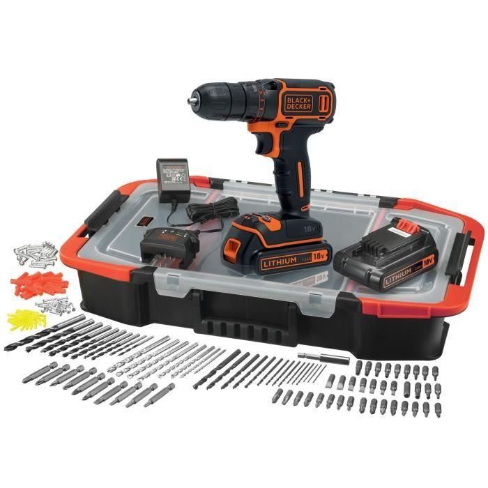 BLACK+DECKER BDCDC18BAST-QW Taladro Inalámbrico Litio 18V - 2 Baterías 1.5Ah - 160 Accesorios - Maletín - Lámpara LED 0 BLACK+DECKER BDCDC18BAST-QW Taladro Inalámbrico Litio 18V - 2 Baterías 1.5Ah - 160 Accesorios - Maletín - Lámpara LED 0