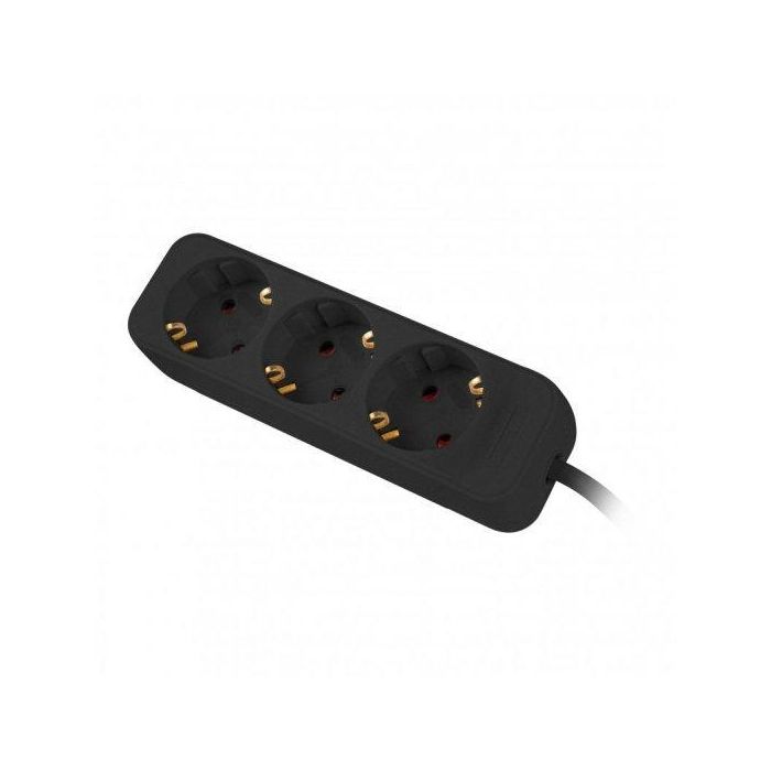 Regleta 3 Tomas Schuko Lanberg 2500 W 1,5 m Negro 0 Regleta 3 Tomas Schuko Lanberg 2500 W 1,5 m Negro 0