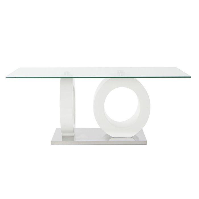 Mesa Centro Moderno DKD Home Decor Blanco Transparente 60 x 45 x 110 cm 2