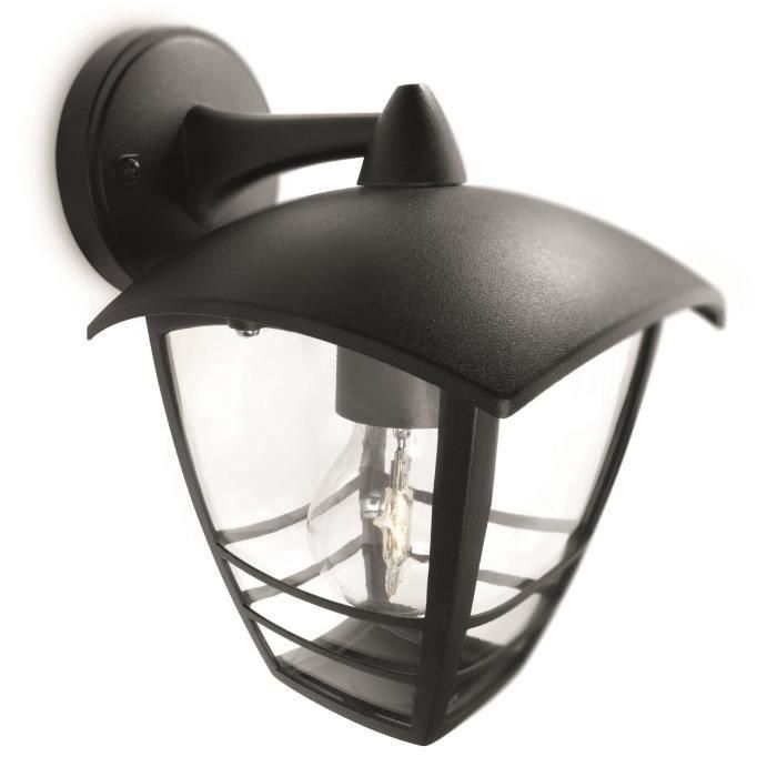 Philips Aplique Exterior Creek Tipo Farol Negro E27 Máx. 60W IP44 Luz Hacia Abajo, de Aluminio, para Pared, sin Bombilla - 24 cm Altura 2 Philips Aplique Exterior Creek Tipo Farol Negro E27 Máx. 60W IP44 Luz Hacia Abajo, de Aluminio, para Pared, sin Bombilla - 24 cm Altura 2