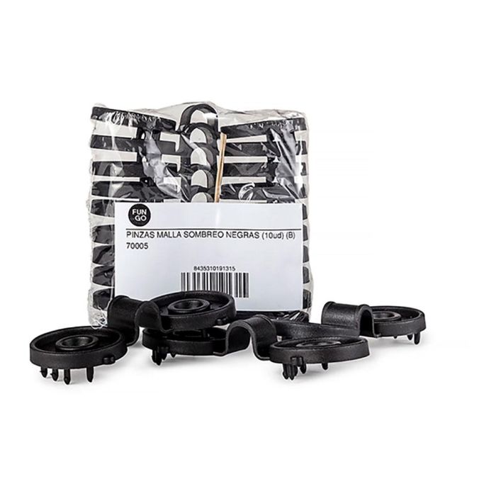 Fun And Go Pinzas para Malla Sombreo, Negras, 600 Unidades