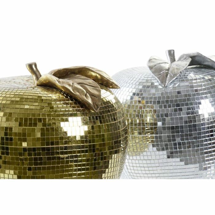 Bola de Discoteca DKD Home Decor Plateado Dorado Resina Manzana Moderno (21 x 21 x 19 cm) (2 Unidades) 2