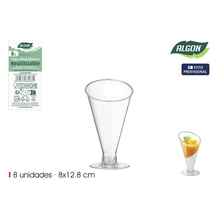 Algon Set de 8 Copas de Degustación para Cata de Vinos y Licores – Ideales para Realzar Aromas y Sabores (24 Unidades)