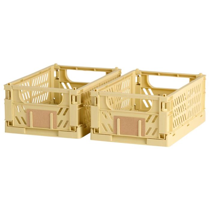 Day Juego de 2 Cajas Plegables de Almacenaje Amarillas 25x16.5x10 cm Capacidad 3.3 L Carga 10 kg 2