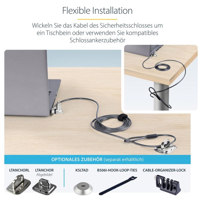 Videocámara de Vigilancia Startech UNIVKA25-LAPTOP-LOCK Videocámara de Vigilancia Startech UNIVKA25-LAPTOP-LOCK