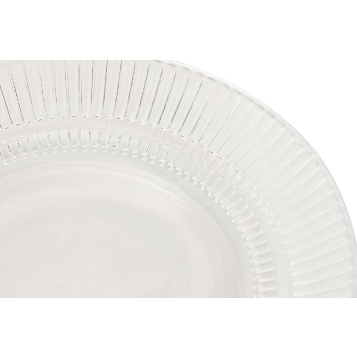 Plato Basicos DKD Home Decor Transparente 20 x 2 x 20 cm (4 Unidades) 2