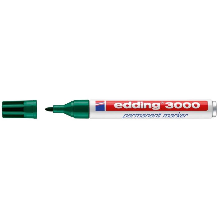 Rotulador Edding Marcador Permanente 3000 Verde Punta Redonda 1,5-3 mm Recargable 10 unidades 1