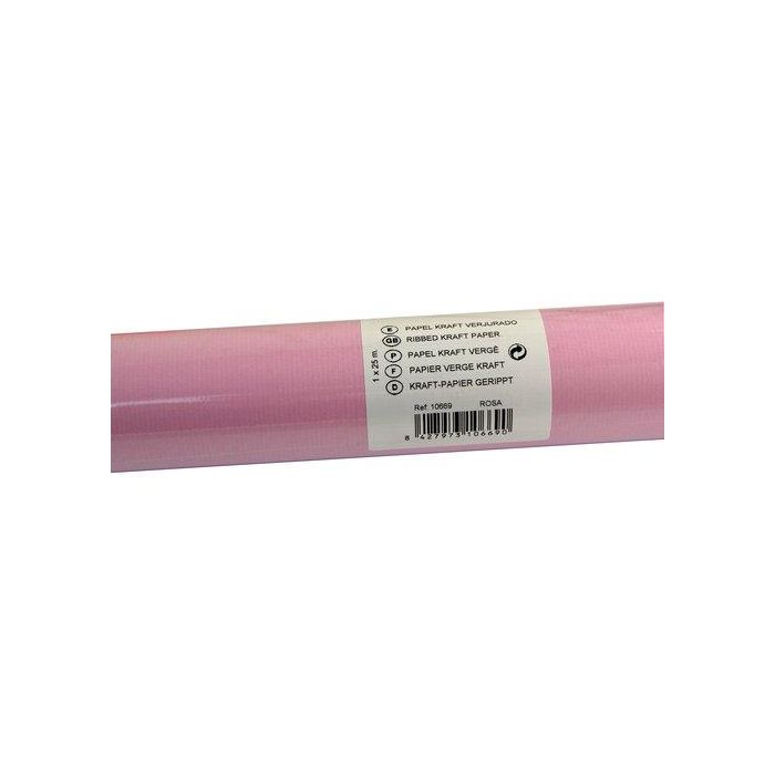 Papel De Embalar Kraft Rollo Sadipal Fusion 1X25 M Rosa