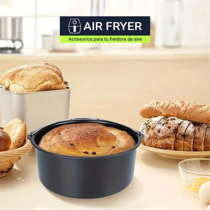 Molde para hornear de 19 cm con asa para Air Fryer Quttin - Inde (8 Unidades) 1 Molde para hornear de 19 cm con asa para Air Fryer Quttin - Inde (8 Unidades) 1