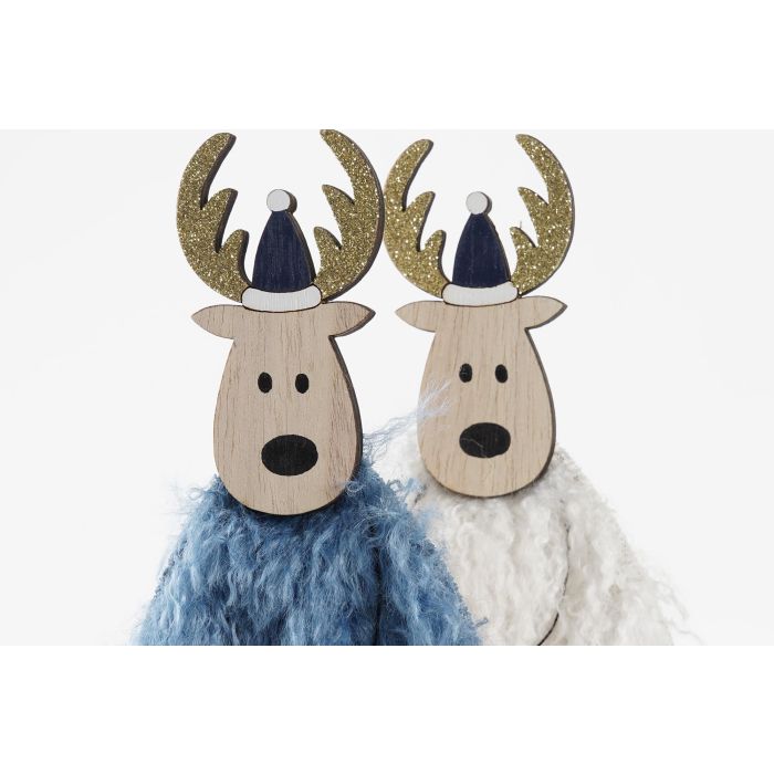 DKD Home Decor Figura Navidad Moderna Surtido MDF Poliéster Colores Azul Blanco Dorado 4x8x20 cm (12 Unidades) 1 DKD Home Decor Figura Navidad Moderna Surtido MDF Poliéster Colores Azul Blanco Dorado 4x8x20 cm (12 Unidades) 1