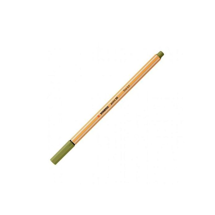 Rotulador Fibra Stabilo Point 88 Verde Barro 10 unidades