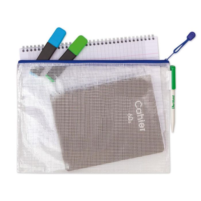 Bolsa Multiusos Tarifold Pvc Din A5 Apertura Superior Con Cremallera Portaboligrafo Y Correa Azul 1 Bolsa Multiusos Tarifold Pvc Din A5 Apertura Superior Con Cremallera Portaboligrafo Y Correa Azul 1