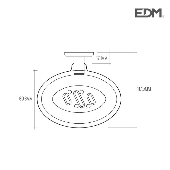 Edm Jabonera cromada serie h2o 117,5mm acero inoxidable/polipropileno 1