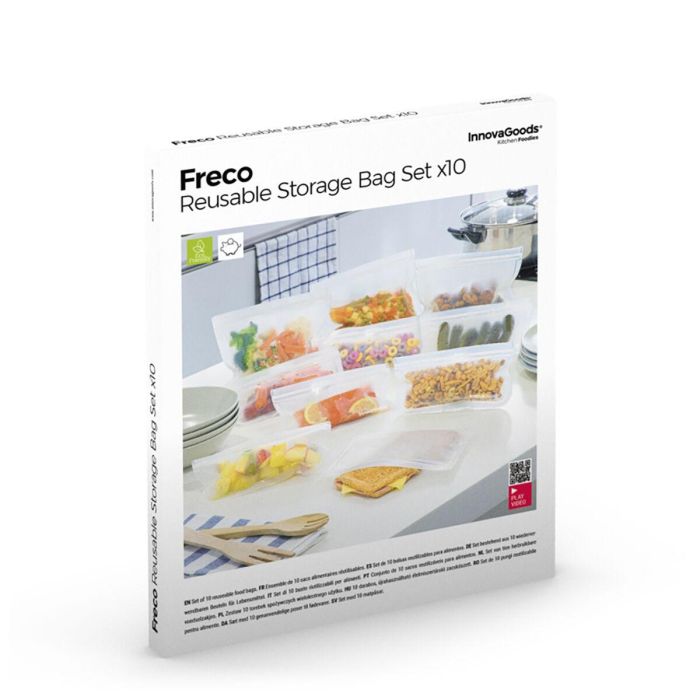 Set de Bolsas Reutilizables para Alimentos Freco InnovaGoods 10 Piezas 1