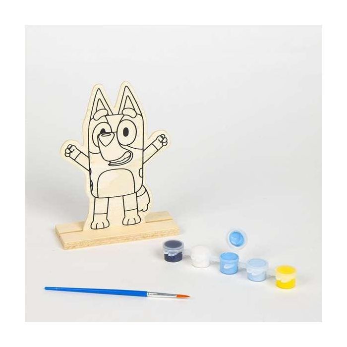 Cerdá Figuras Coloreables de Madera Bluey para Pintar y Decorar - Manualidades Creativas Niños 3+ años - Medidas 14x18x5 cm, Tono Azul 3