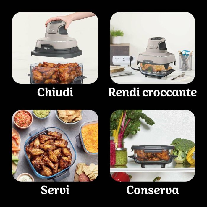 Freidora portátil sin aceite NINJA - CRISPI - Recipientes de 1,4 y 3,8 l - 4 programas preestablecidos - 1400 W - Beige 9 Freidora portátil sin aceite NINJA - CRISPI - Recipientes de 1,4 y 3,8 l - 4 programas preestablecidos - 1400 W - Beige 9