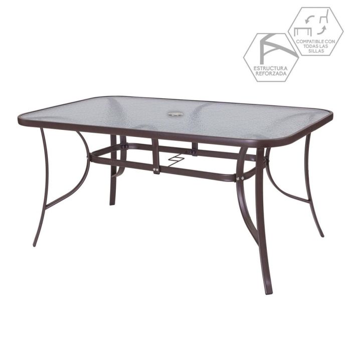 Mesa de Comedor Neila 150 x 90 x 72 cm Cristal Acero 2