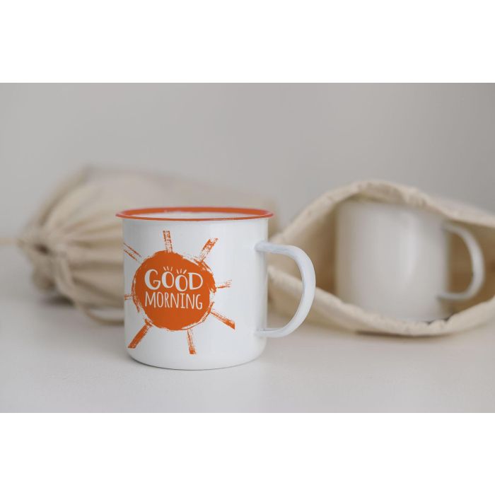 Mug esmaltada blanca con frases 350 ml - Privilege (24 Unidades) 4 Mug esmaltada blanca con frases 350 ml - Privilege (24 Unidades) 4