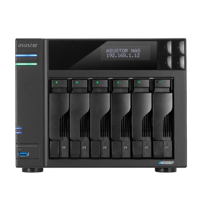 Asustor LOCKERSTOR 6 Servidor NAS Tower 6 Bahías Intel Celeron N5105 8GB RAM DDR4 Doble 2.5GbE 1