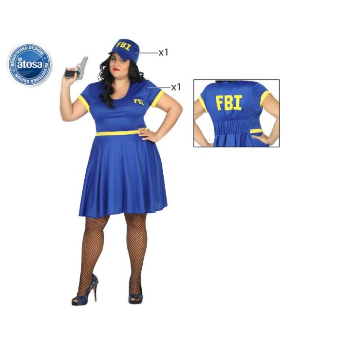 Disfraz de Policía FBI Mujer Adulto Azul XXL - Incluye Gorra y Vestido 0 Disfraz de Policía FBI Mujer Adulto Azul XXL - Incluye Gorra y Vestido 0