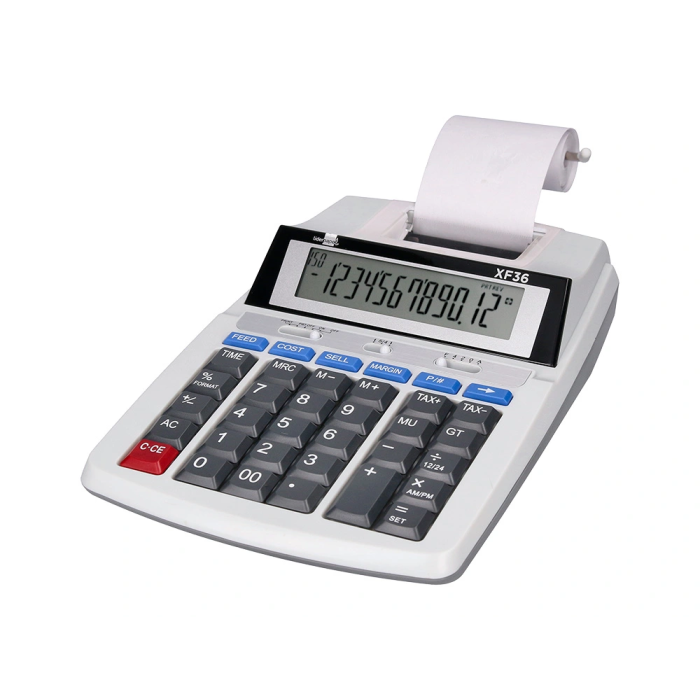Liderpapel Calculadora Impresora 12 Dígitos Pantalla Impresión Bicolor Rollo Papel 57mm 235x155x62 mm 2
