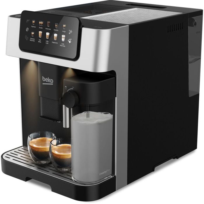 Beko CEG7304X Cafetera Automática con Molinillo Integrado, 1350 W, 19 Bares, Pantalla Táctil a Color 1