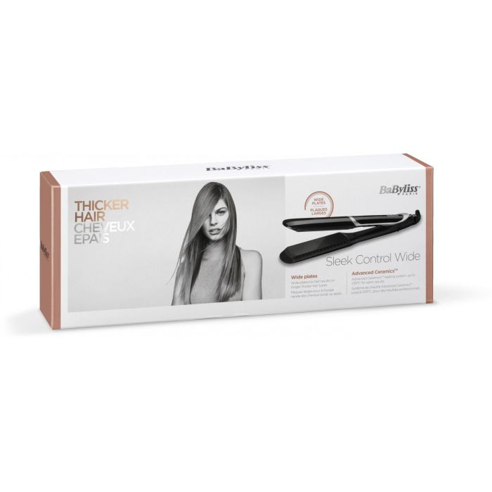 BaByliss ST397E Plancha de Pelo Ancha Sleek Control con Tecnología Iónica para un Alisado Eficiente y Sin Frizz 7