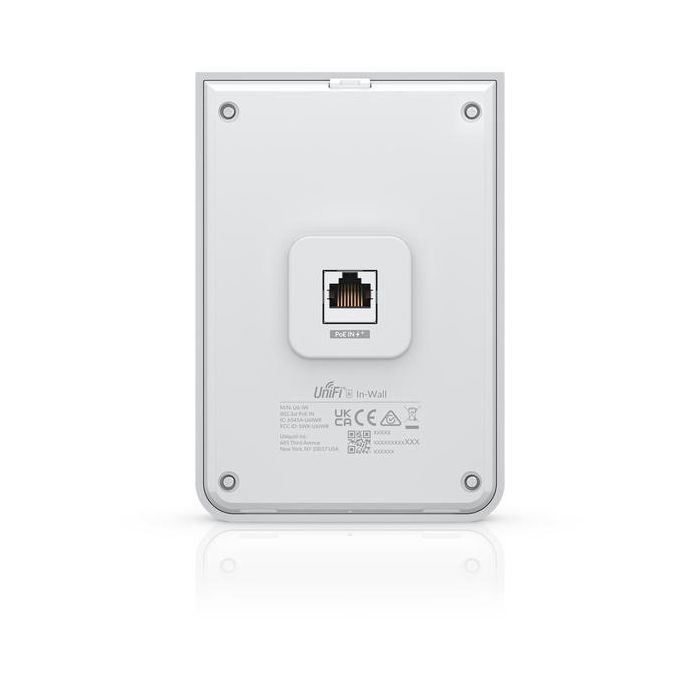 Ubiquiti Punto de Acceso Inalámbrico U6 In-Wall WiFi 6 Dual-Band 2.4/5 GHz 5.3 Gbps con 5 Puertos Ethernet PoE Integrado 4