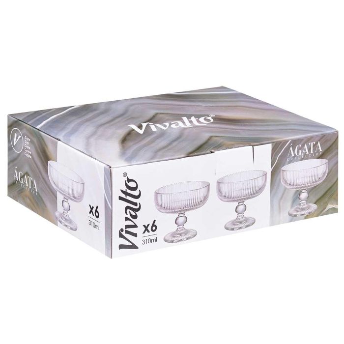 Copa Helado Transparente Rayas 310Ml Vivalto 12X9CM (24 Unidades) 2 Copa Helado Transparente Rayas 310Ml Vivalto 12X9CM (24 Unidades) 2