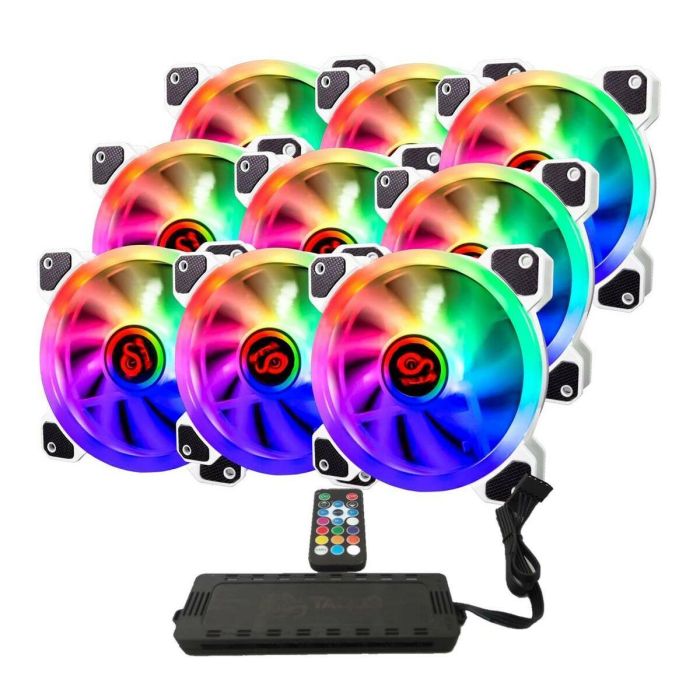 TALIUS IRIS SPECTRUM ARGB/CRONOS PACK 9 VENTILADORES 120MM + CENTRALITA COLOR BLANCO TALIUS IRIS SPECTRUM ARGB/CRONOS PACK 9 VENTILADORES 120MM + CENTRALITA COLOR BLANCO