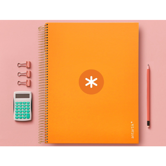 Antartik Cuaderno espiral micro A4 120 hojas 90 gr tapa forrada color mostaza 9