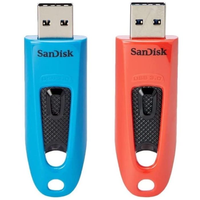 Sandisk Ultra 64GB USB 3.0 Flash Drive 130 MB/s, Memoria USB Tipo A, 3.2 Gen 1, Azul/Rojo
