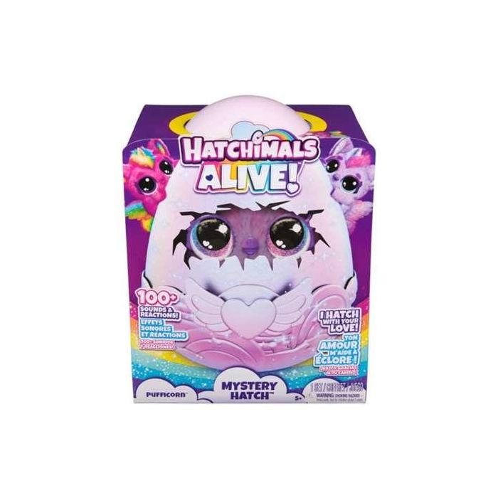 Peluche hatchimals alive secret hatch pufficorn. son criaturas mágicas que necesitan tu amor y cuidado para salir del cascarón. 25,4x20,02x20,02 cm