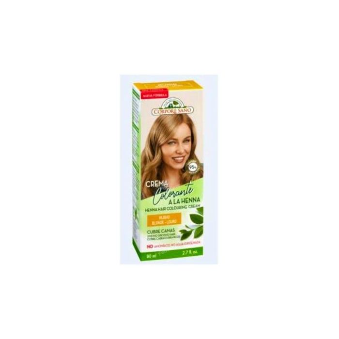CORPORE SANO Crema Colorante Henna Rubio 80ml Tinte Semi-permanente Natural Sin Amoniaco Vegano