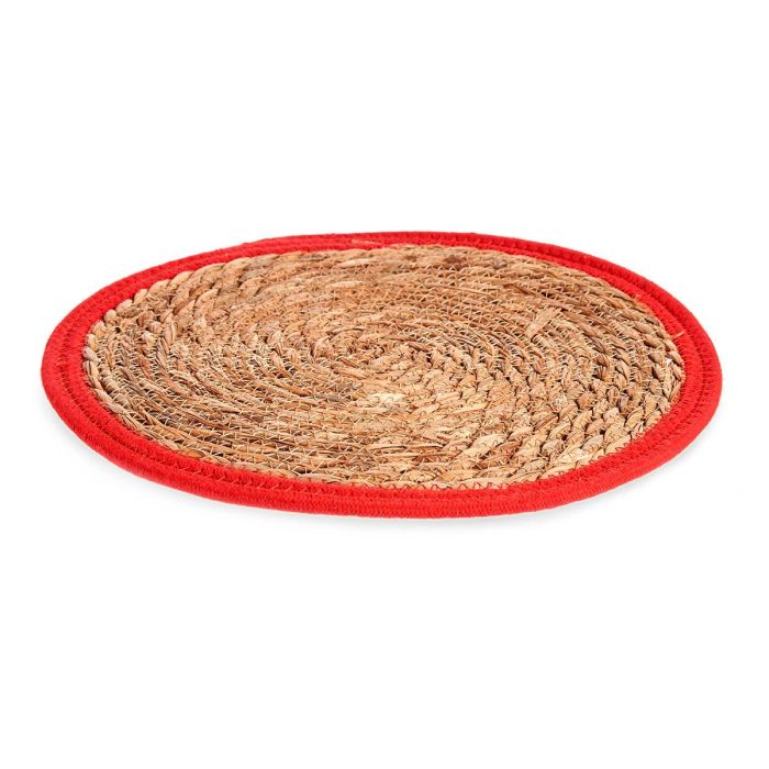 Giftdecor Tapete Natural Borde Rojo 35x35 cm Fibra Natural (Set de 48) 1