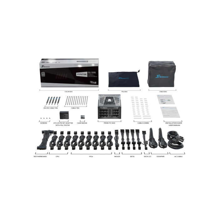 Seasonic PRIME PX-1600 ATX3.1 Fuente de Alimentación 1600W 80+ Platinum Modular 10