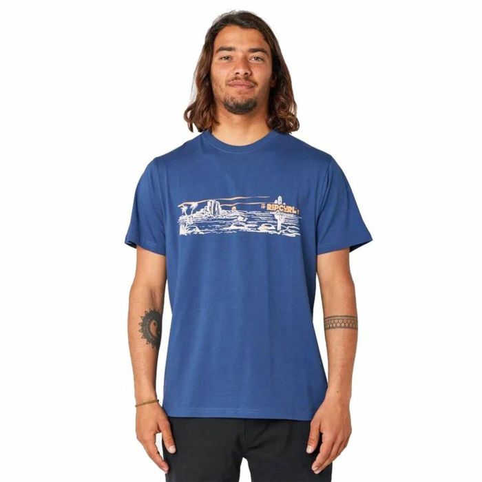 Camiseta de Manga Corta Hombre Rip Curl Paradise Land Azul 0 Camiseta de Manga Corta Hombre Rip Curl Paradise Land Azul 0