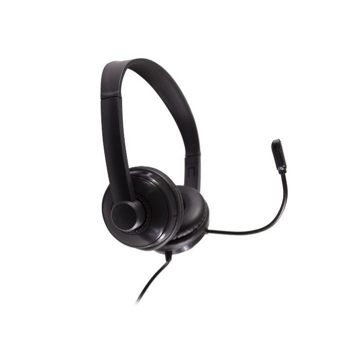 Nilox Auriculares con Micrófono Biaural Estéreo USB Negro - Compatible con Windows, Mac, Linux