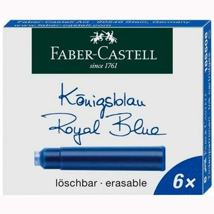 Tinta de recarga Faber-Castell 185506 Azul oscuro Cartucho Bolígrafo Pluma de Caligrafía (10 Unidades) 1