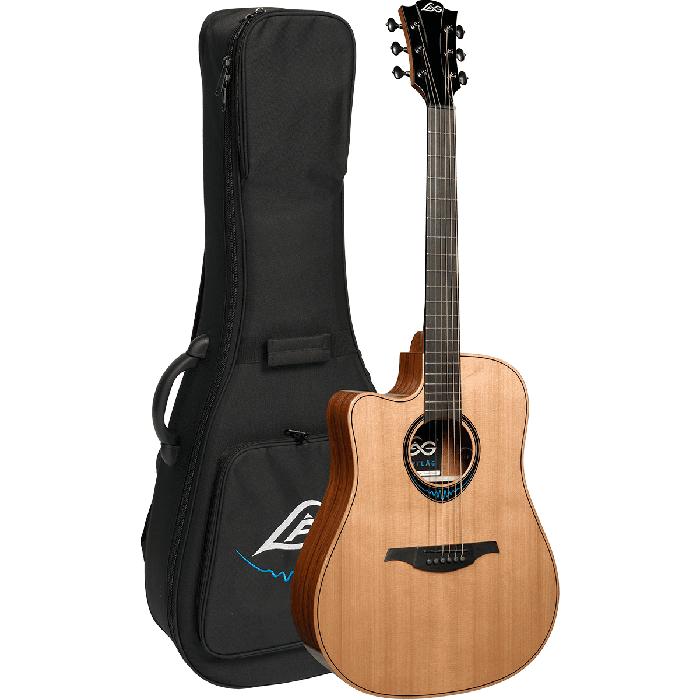 LAG Guitarra Acústica Dreadnought Cutaway A/E Blue Wave 2 Zurdos Natural 4