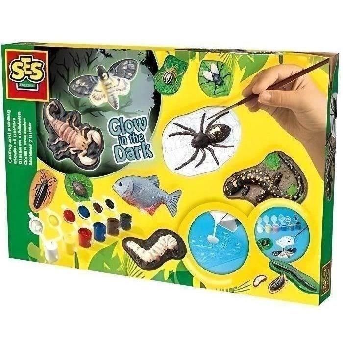 SES Creative Kit Moldeado y Pintura Animales de Miedo - Molde en Relieve Grande, 5 Colores de Pintura, Luminiscente, Pincel, Brillo, Yeso para Niños +5 años SES Creative Kit Moldeado y Pintura Animales de Miedo - Molde en Relieve Grande, 5 Colores de Pintura, Luminiscente, Pincel, Brillo, Yeso para Niños +5 años