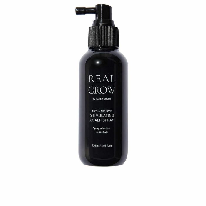 Rated Green REAL GROW Spray Anticaída y Estimulante Cuero Cabelludo con Romero y Tamanu, Fortifica Cabello Débil, 120 ml