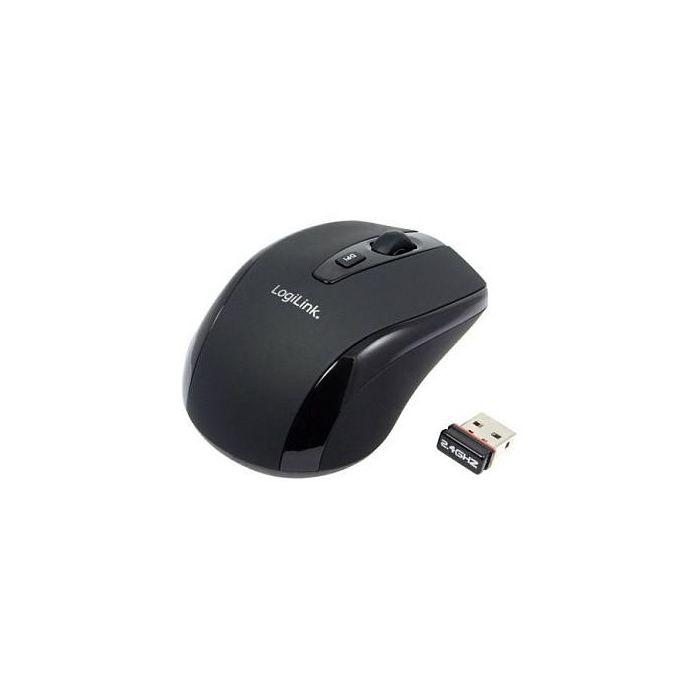LogiLink Ratón Óptico Inalámbrico RF, 800 DPI, Negro, Modelo ID0031