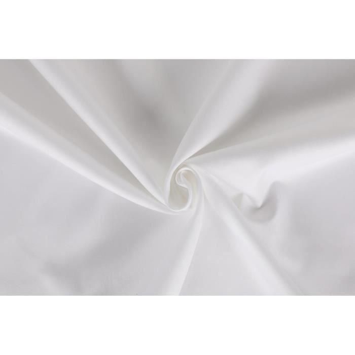 Juego de cama - 1 funda nórdica 220x240 cm + 2 fundas de almohada 60x60 cm - 100% algodón satén - Blanco 4 Juego de cama - 1 funda nórdica 220x240 cm + 2 fundas de almohada 60x60 cm - 100% algodón satén - Blanco 4