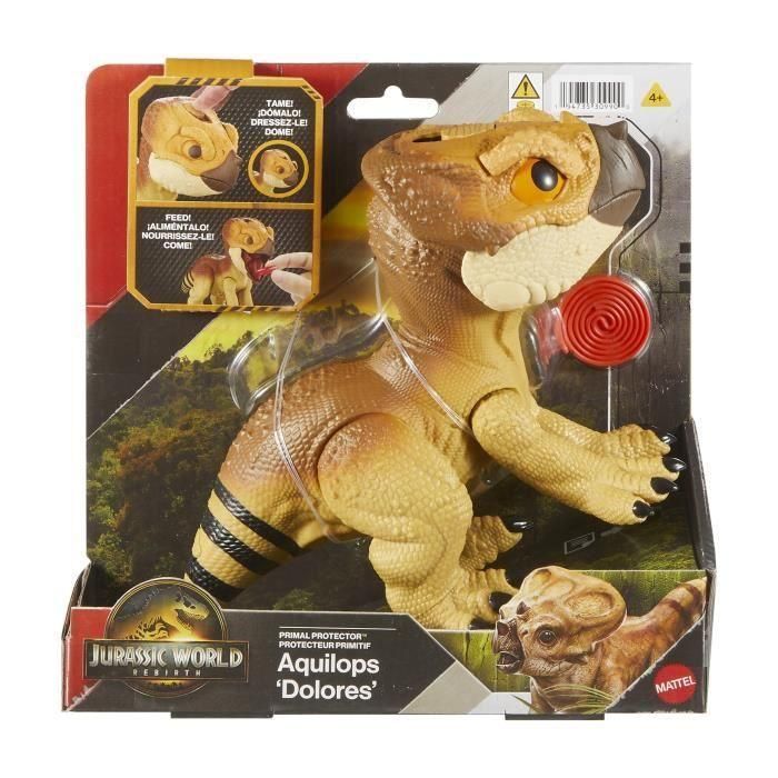Mattel Figura Dinosaurio Jurassic World Aquilops con Sonidos - Incluye 3 Pilas LR44, Edad 4+ años 2