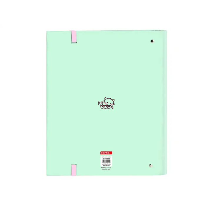 Safta Carpeta con Recambio DIN A4 Cuadros 5 mm con Goma y Separadores The Pink Cat 1