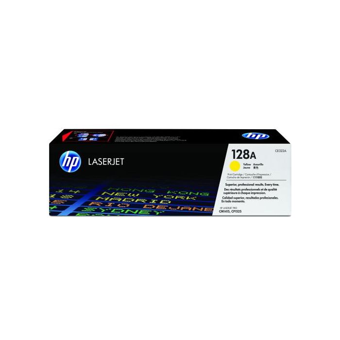 HP 128A CE322A Cartucho de Tóner Original Amarillo LaserJet, 1300 Páginas (Rendimiento Estándar), 1 Unidad 2