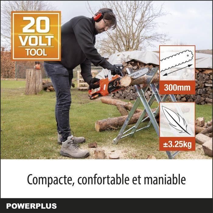 PowerPlus dual Power PowDPG7570 - Moda de batería de 20 V, guía de 300 mm, sin batería ni cargador 4